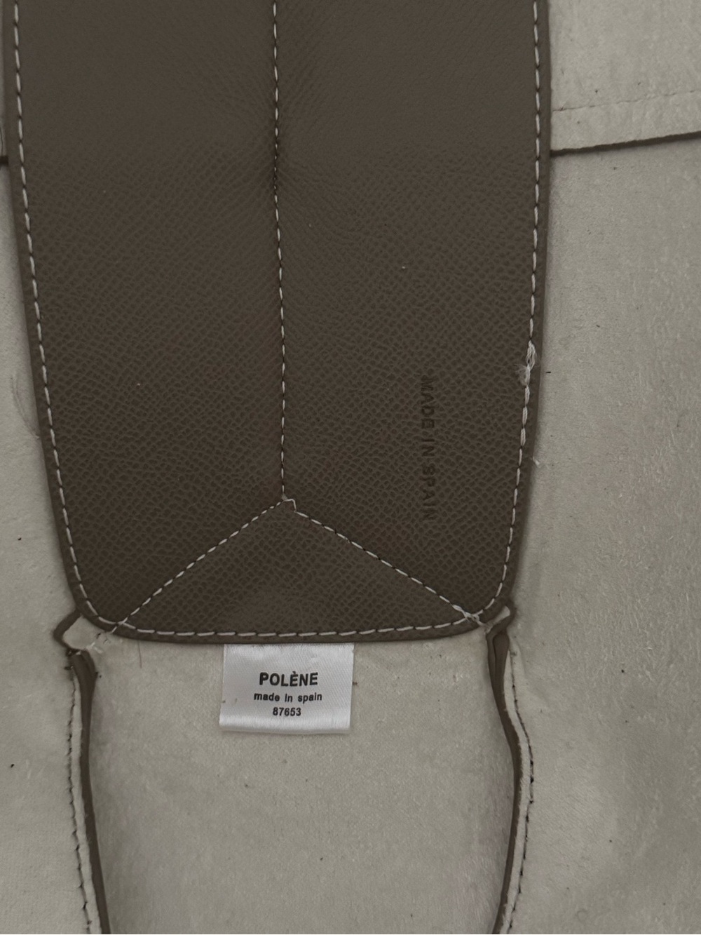 Minimalist Taupe Tote with Detachable Pouch - Picture 10 of 14